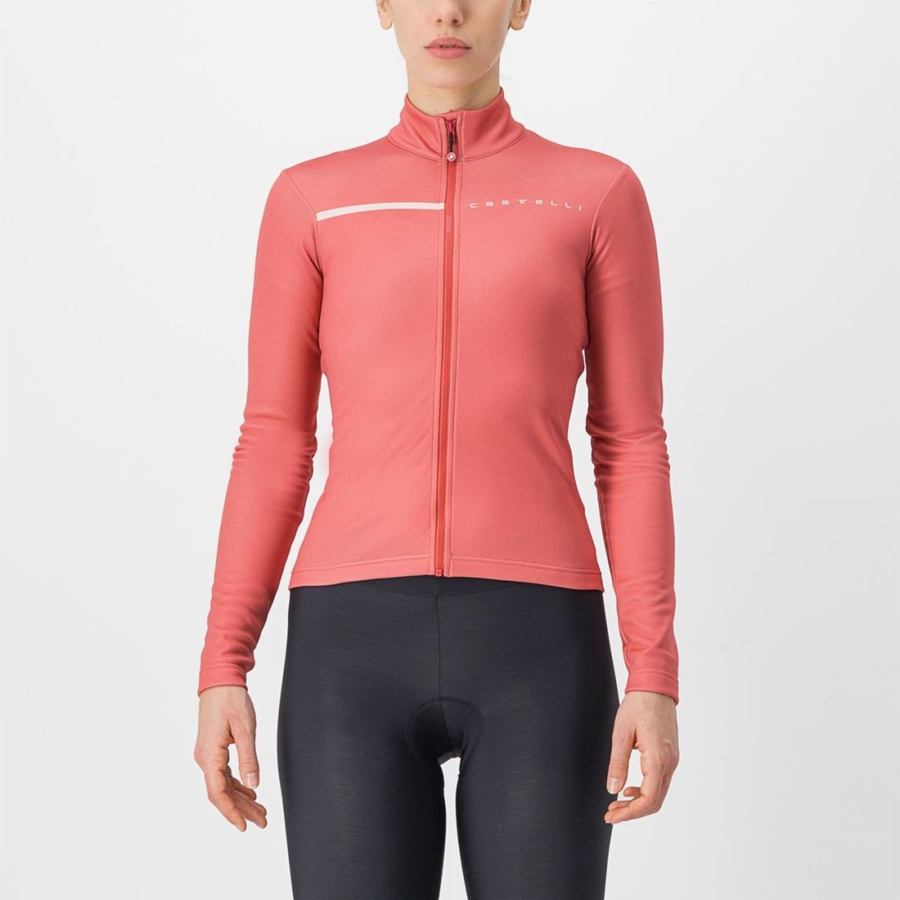 Maglia Castelli SINERGIA 2 FZ Donna Rosse Crema Rosa | 54983LSDM