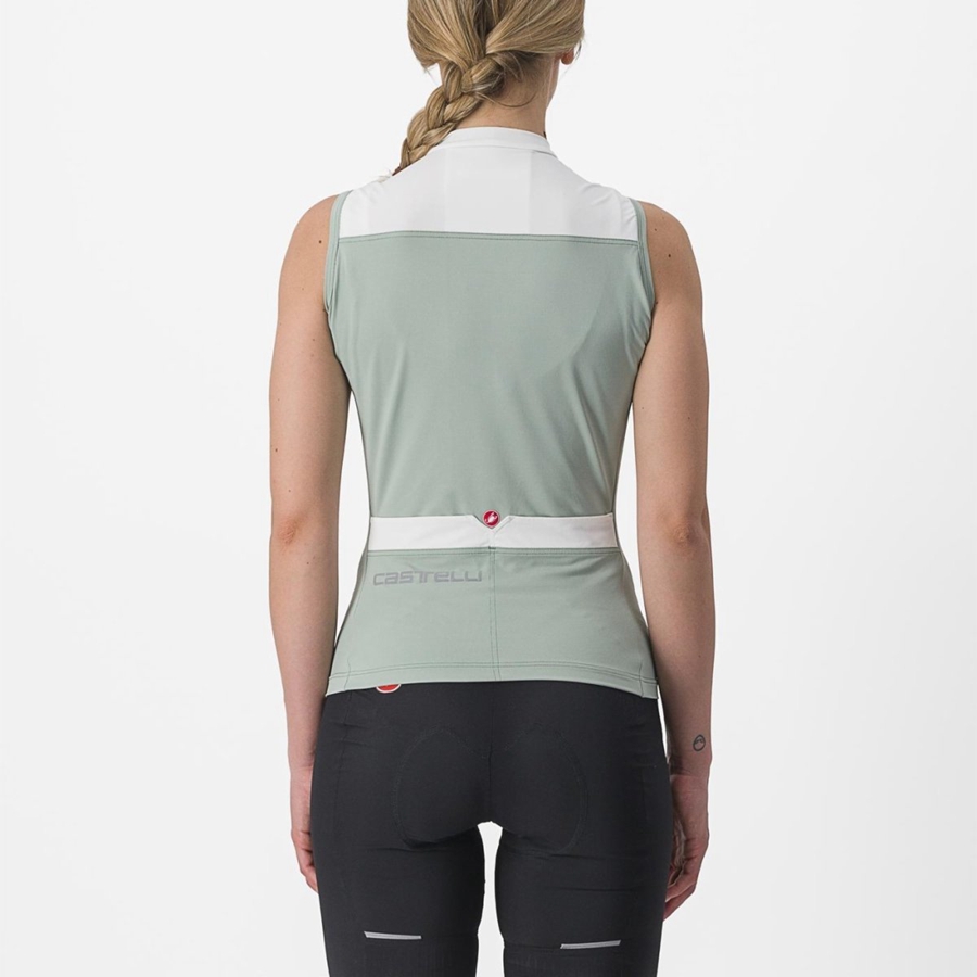 Maglia Castelli SOLARIS SLEEVELESS Donna Verdi Bianche | 78250BSGX