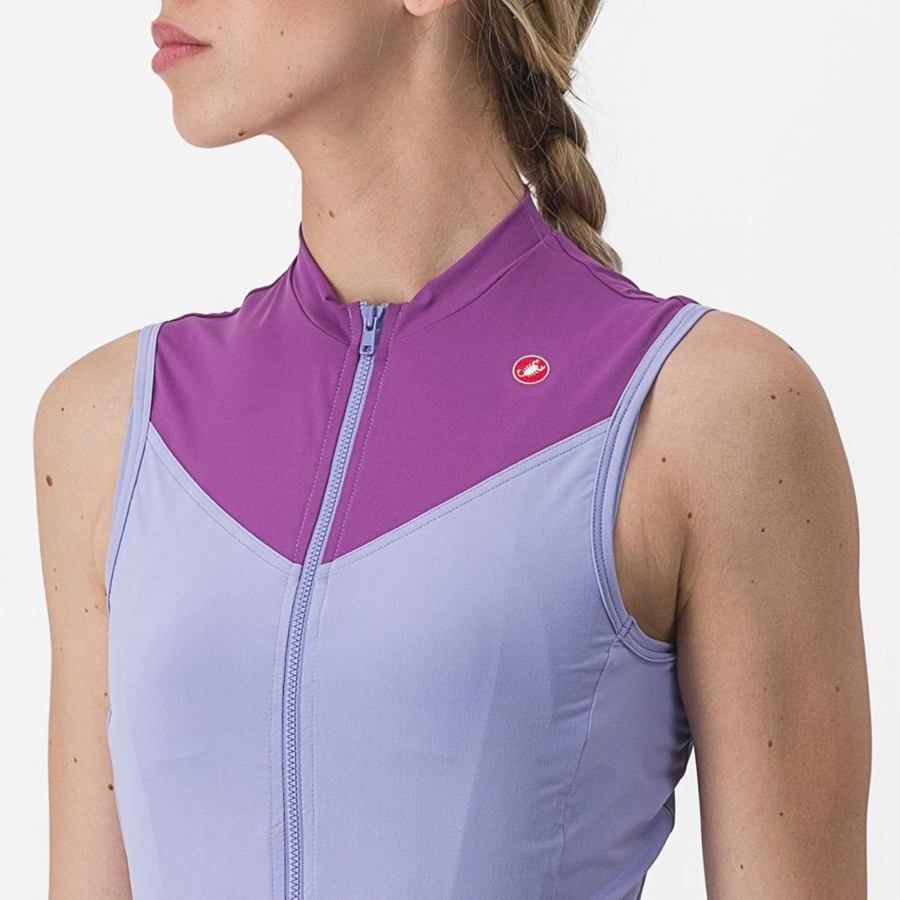 Maglia Castelli SOLARIS SLEEVELESS Donna Viola Bianche | 14905RJDA