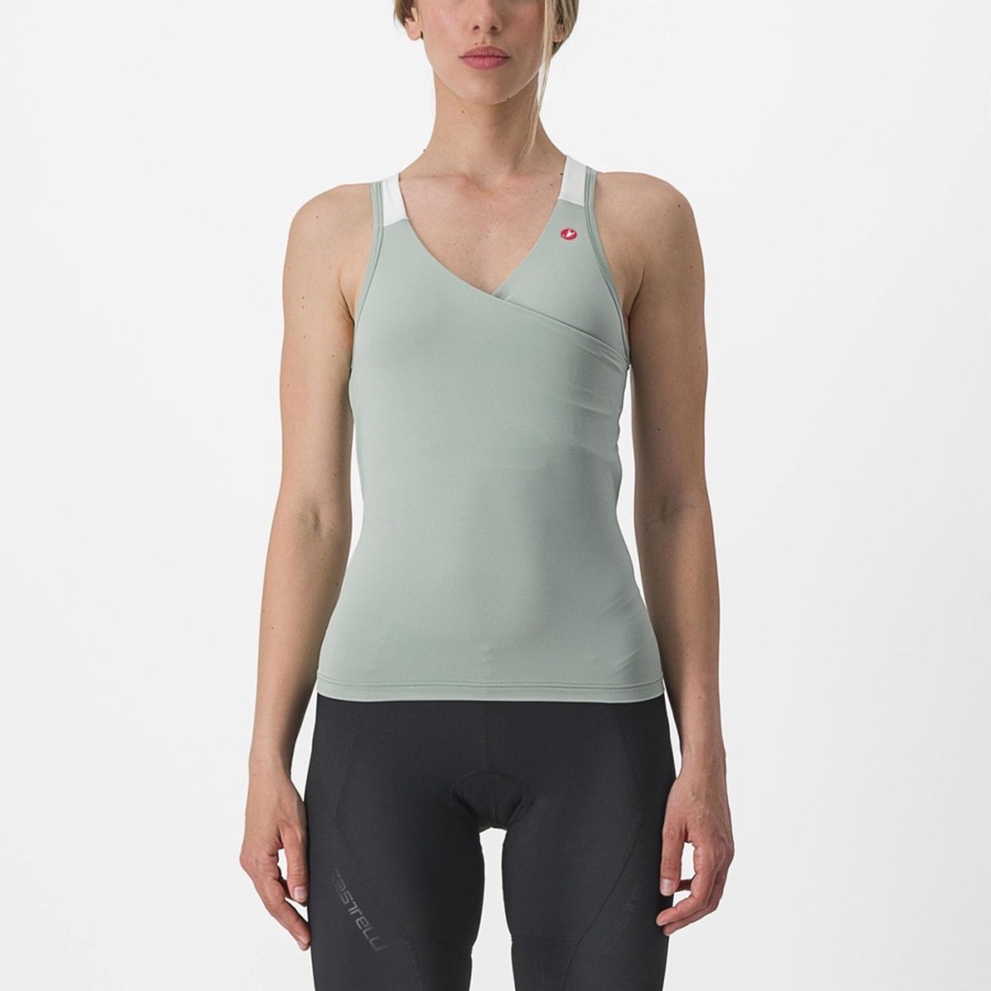 Maglia Castelli SOLARIS TOP Donna Verdi Bianche | 06415ZEBO