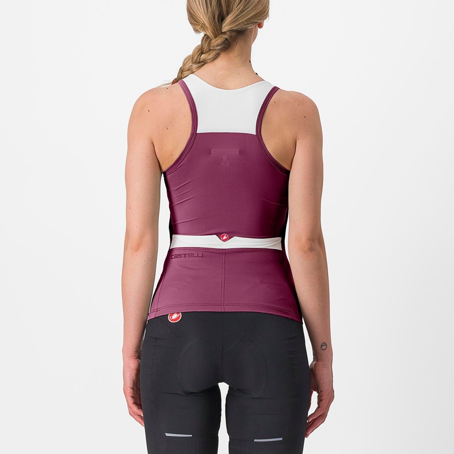 Maglia Castelli SOLARIS TOP Donna Viola Profondo Bianche | 29145WZER