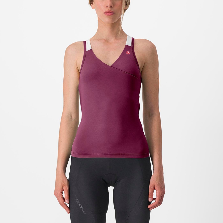 Maglia Castelli SOLARIS TOP Donna Viola Profondo Bianche | 29145WZER