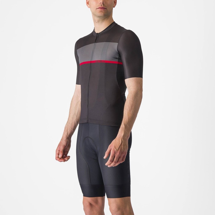 Maglia Castelli TRADIZIONE Uomo Nere Grigie Scuro Rosse | 70389HMNY