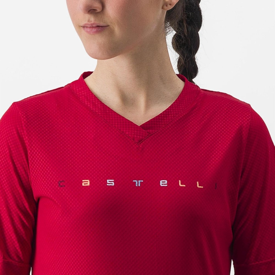 Maglia Castelli TRAIL TECH 2 W TEE Donna Rosse Scuro | 21796YLAX