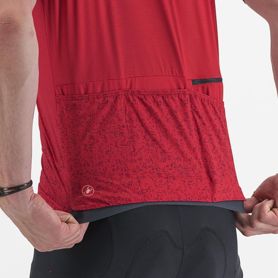 Maglia Castelli UNLIMITED TERRA Uomo Rosse Scuro | 31590OZWT