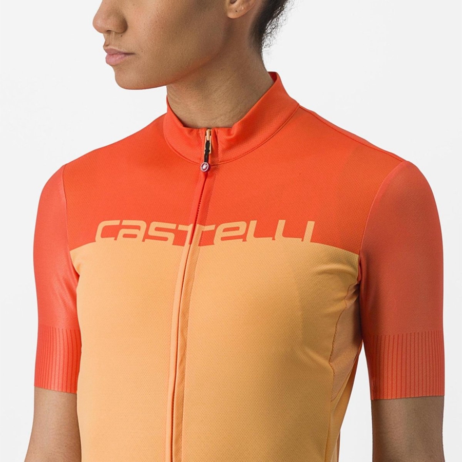 Maglia Castelli VELOCISSIMA Donna Arancioni Rosse Profondo | 38951FXBM