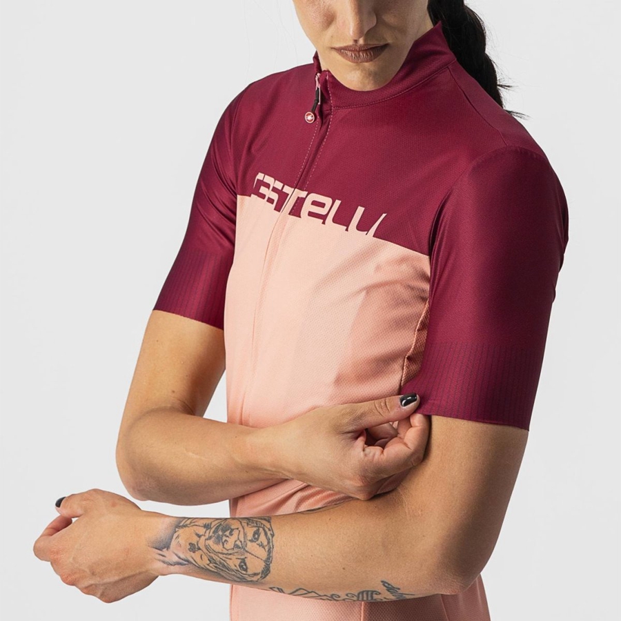 Maglia Castelli VELOCISSIMA Donna Rosa Bordeaux | 30172PNBC