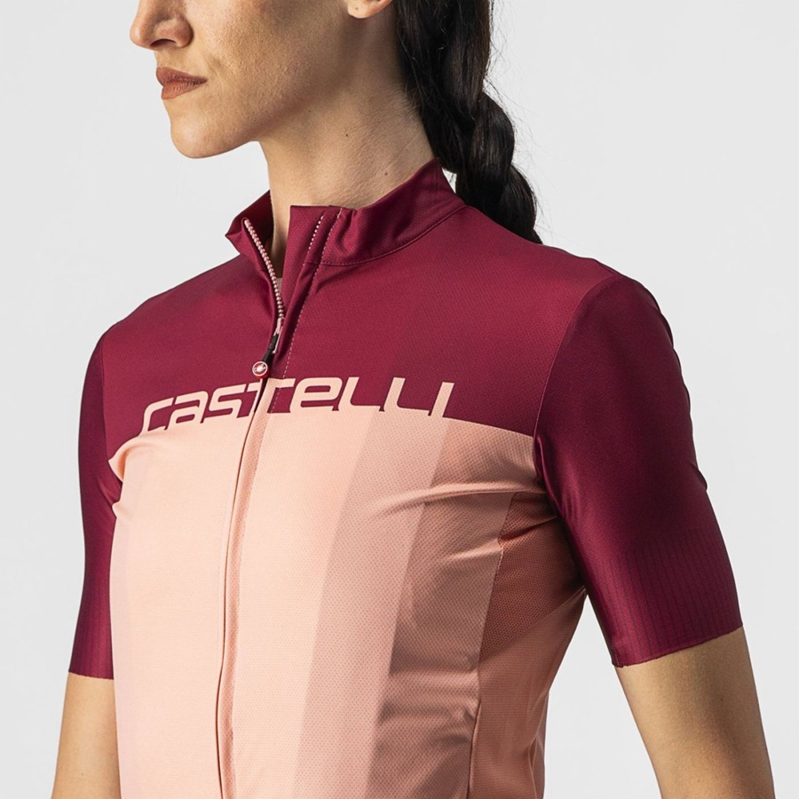 Maglia Castelli VELOCISSIMA Donna Rosa Bordeaux | 30172PNBC