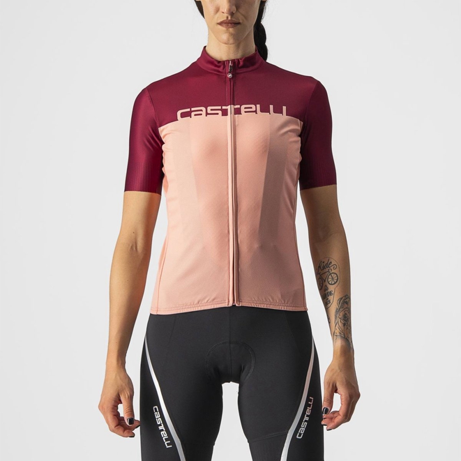 Maglia Castelli VELOCISSIMA Donna Rosa Bordeaux | 30172PNBC