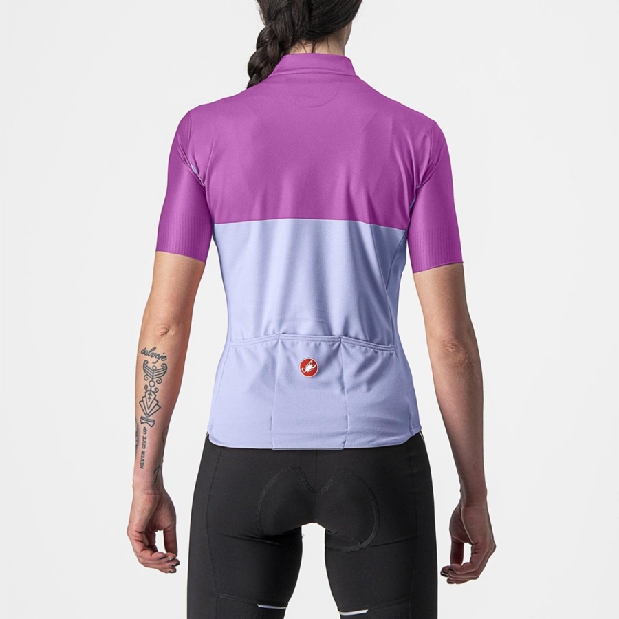 Maglia Castelli VELOCISSIMA Donna Viola Bianche | 91408YLUQ