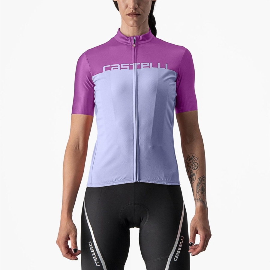 Maglia Castelli VELOCISSIMA Donna Viola Bianche | 91408YLUQ