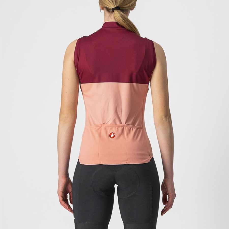 Maglia Castelli VELOCISSIMA SLEEVELESS Donna Rosa Bordeaux | 47183RQIX