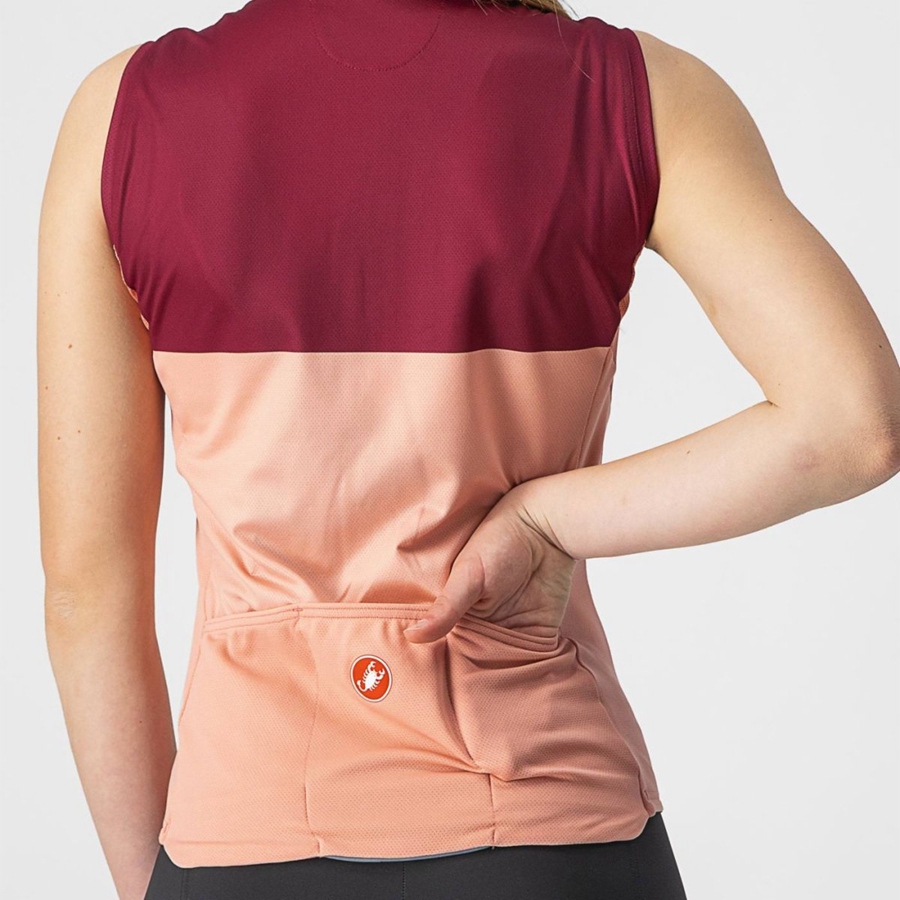 Maglia Castelli VELOCISSIMA SLEEVELESS Donna Rosa Bordeaux | 47183RQIX