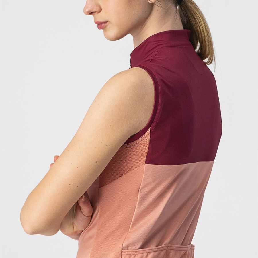 Maglia Castelli VELOCISSIMA SLEEVELESS Donna Rosa Bordeaux | 47183RQIX