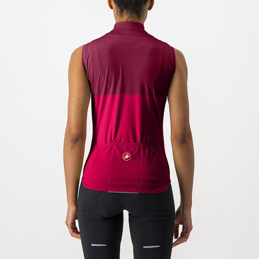 Maglia Castelli VELOCISSIMA SLEEVELESS Donna Rosse Bordeaux | 76391CQXM