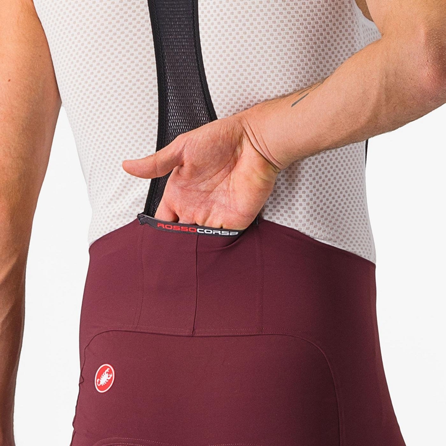 Pantaloncini Con Pettorina Castelli FREE AERO RC CLASSIC Uomo Bordeaux Profondo Bianche | 94658WYMN