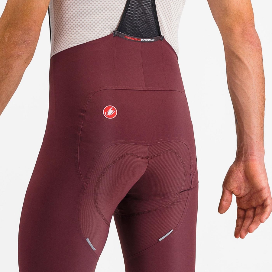 Pantaloncini Con Pettorina Castelli FREE AERO RC CLASSIC Uomo Bordeaux Profondo Bianche | 94658WYMN