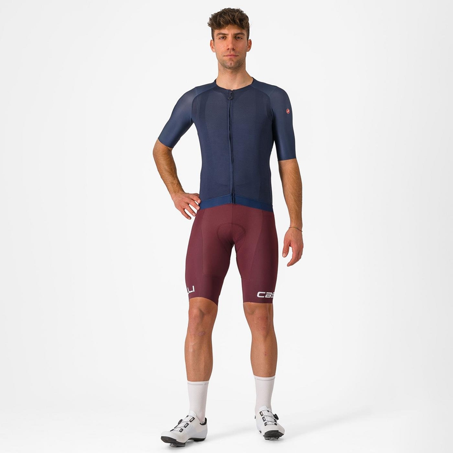 Pantaloncini Con Pettorina Castelli FREE AERO RC CLASSIC Uomo Bordeaux Profondo Bianche | 94658WYMN