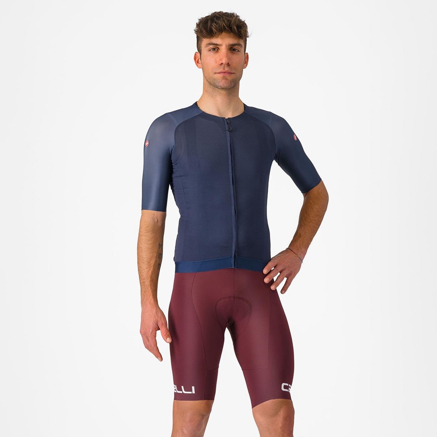 Pantaloncini Con Pettorina Castelli FREE AERO RC CLASSIC Uomo Bordeaux Profondo Bianche | 94658WYMN