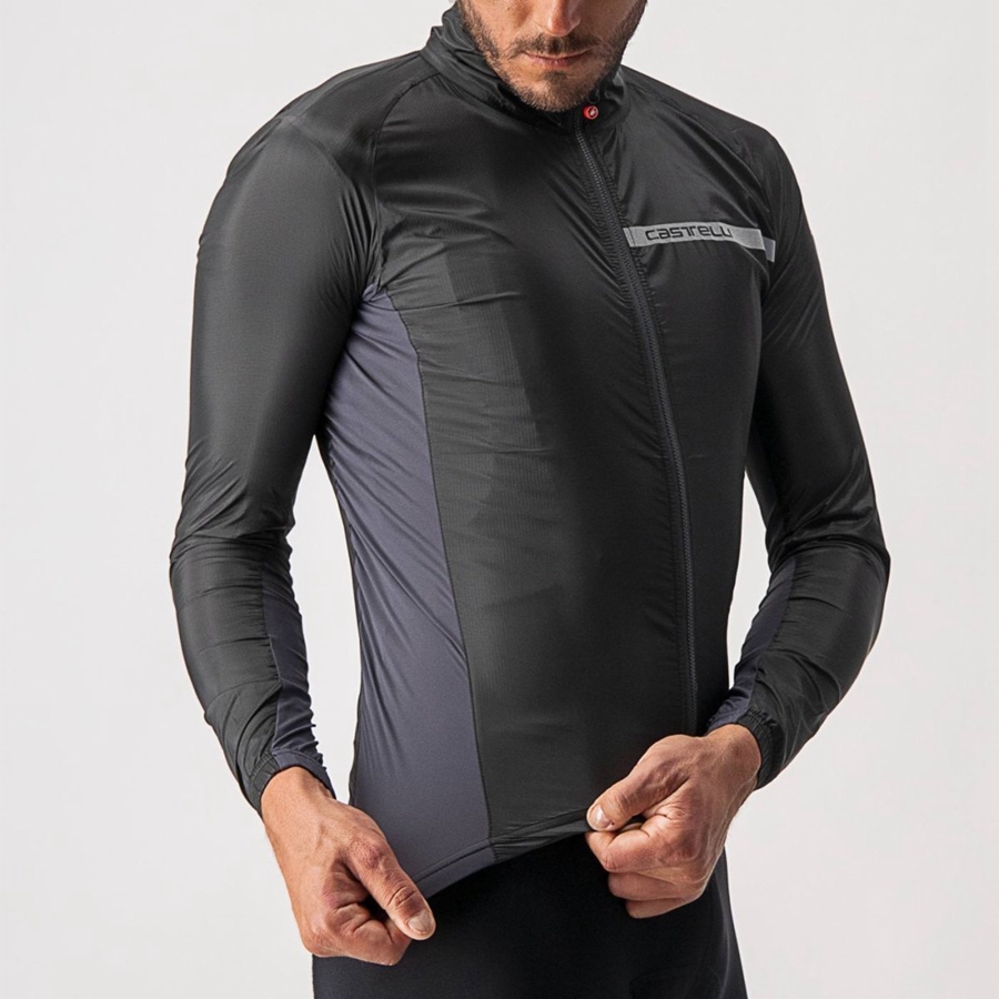 Protezione Castelli SQUADRA STRETCH Uomo Nere Grigie Scuro | 73058ZNHA