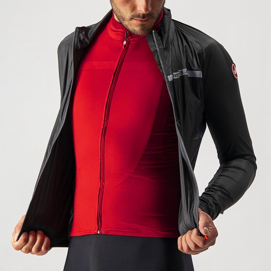 Protezione Castelli SQUADRA STRETCH Uomo Nere Grigie Scuro | 73058ZNHA