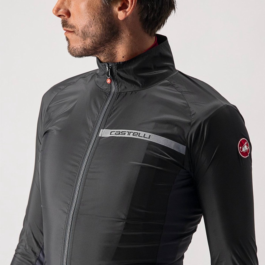 Protezione Castelli SQUADRA STRETCH Uomo Nere Grigie Scuro | 73058ZNHA