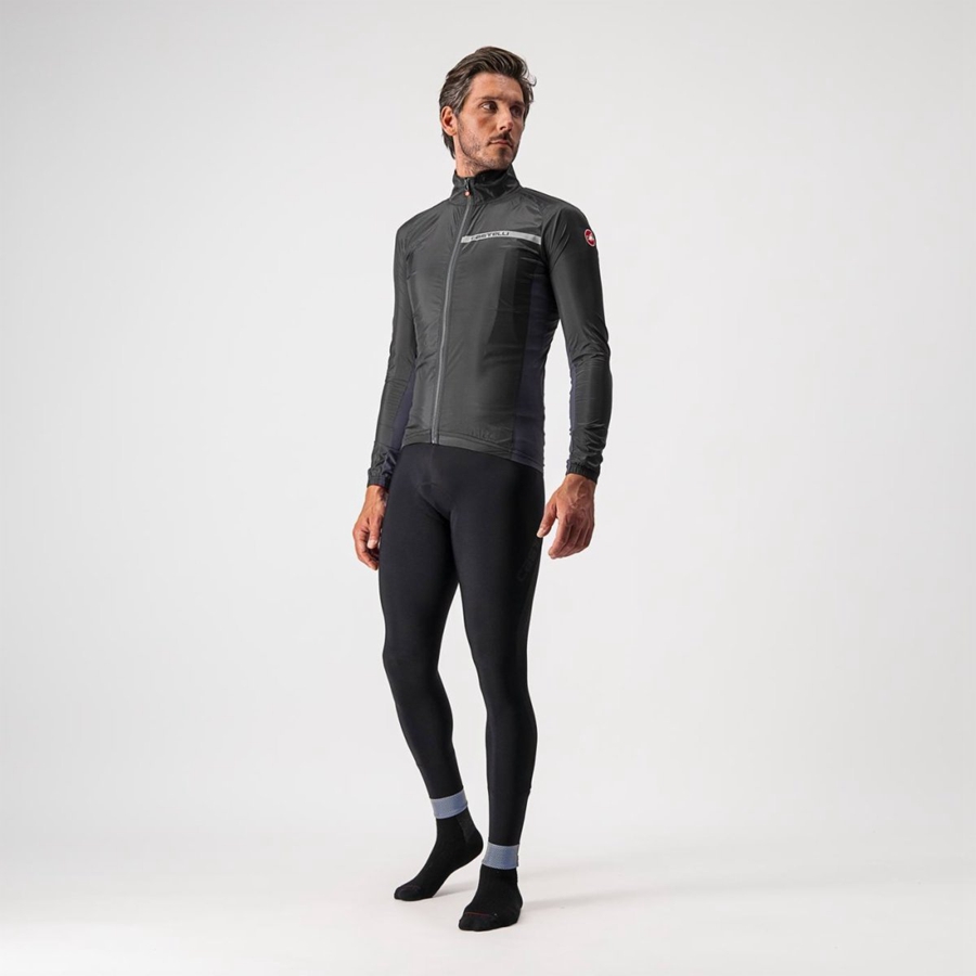 Protezione Castelli SQUADRA STRETCH Uomo Nere Grigie Scuro | 73058ZNHA