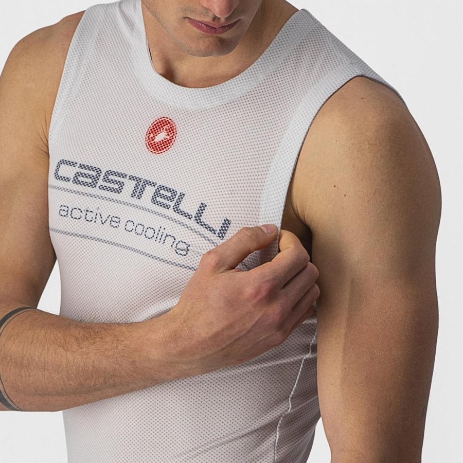 Strato Di Base Castelli ACTIVE COOLING SLEEVELESS Uomo Argento Grigie | 62781HZVY