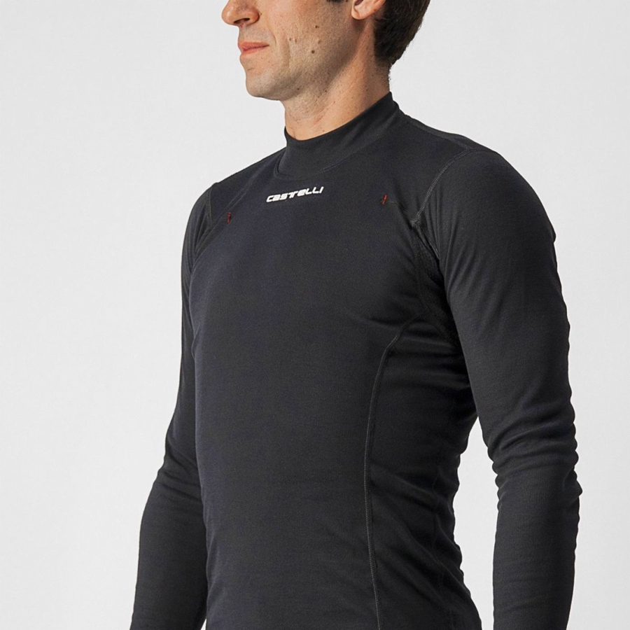 Strato Di Base Castelli FLANDERS WARM LONG SLEEVE Uomo Nere | 85923CWLK