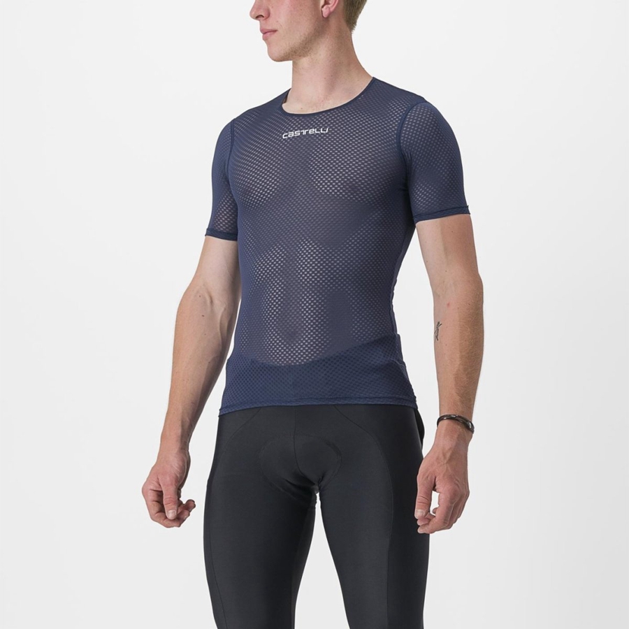 Strato Di Base Castelli PRO MESH 2.0 SHORT SLEEVE Uomo Blu | 98305UECD