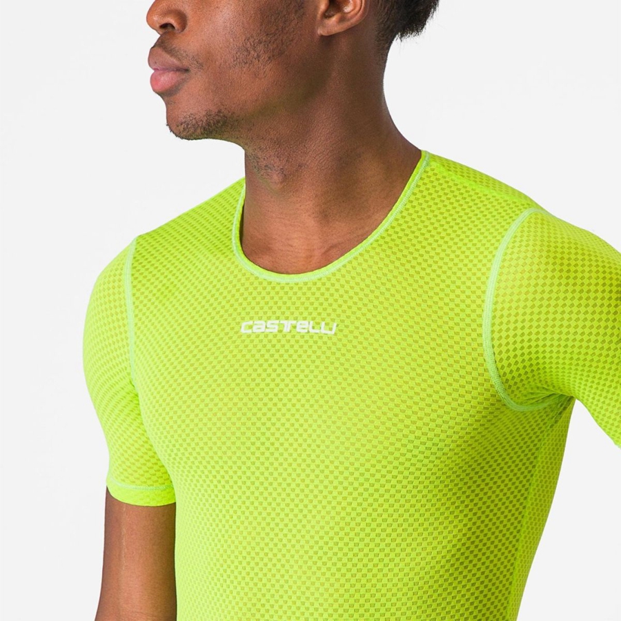 Strato Di Base Castelli PRO MESH 2.0 SHORT SLEEVE Uomo Verdi Chiaro | 45306ATLH