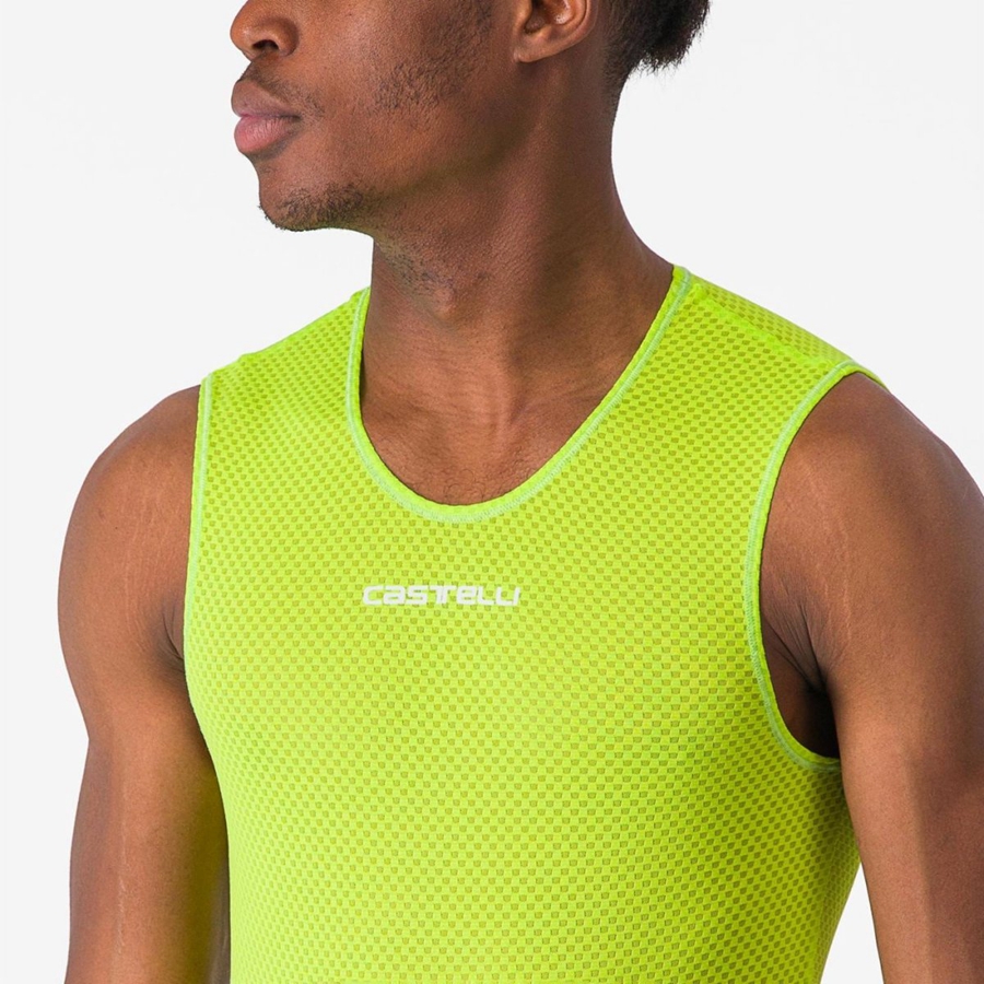 Strato Di Base Castelli PRO MESH 2.0 SLEEVELESS Uomo Verdi Chiaro | 79586EBUV