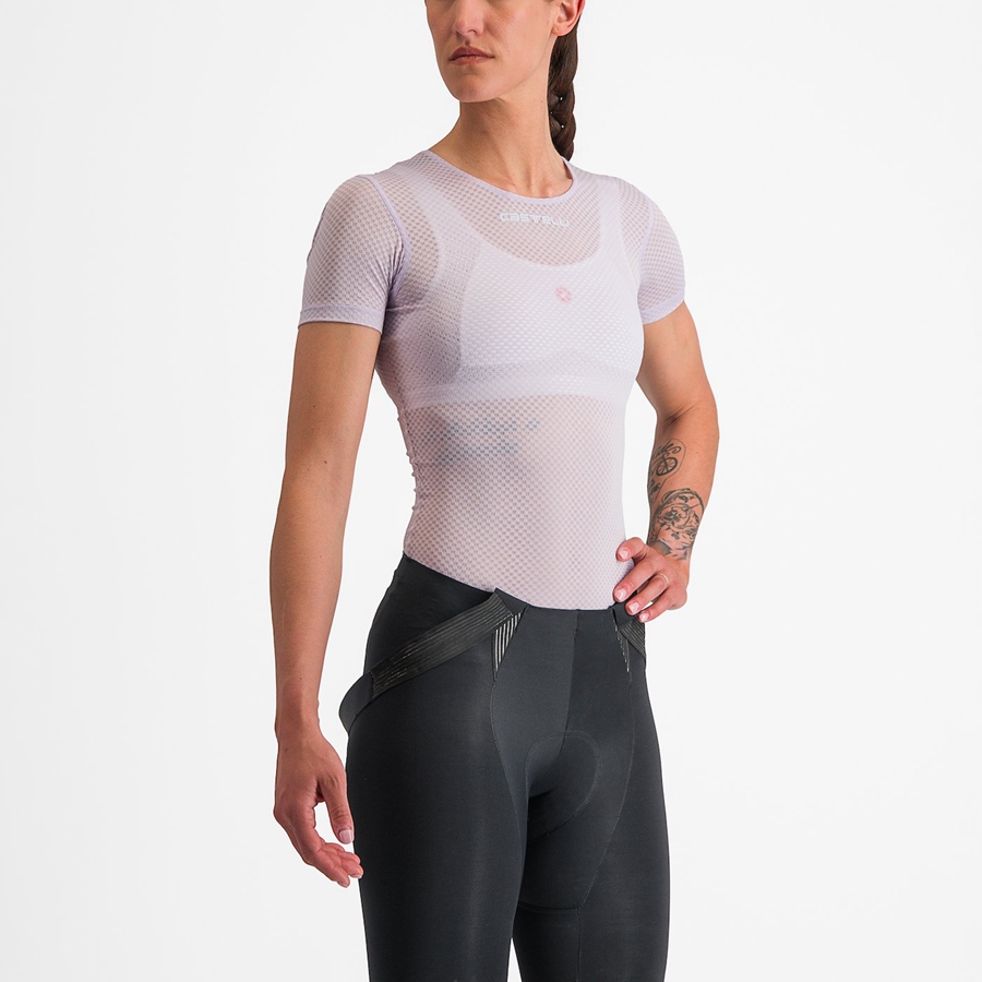 Strato Di Base Castelli PRO MESH W SHORT SLEEVE Donna Viola Bianche | 12456XLFY