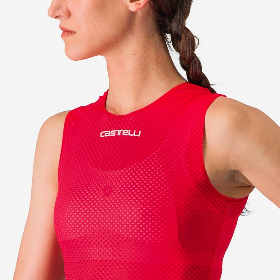 Strato Di Base Castelli PRO MESH W SLEEVELESS Donna Rosse | 26547DKCQ