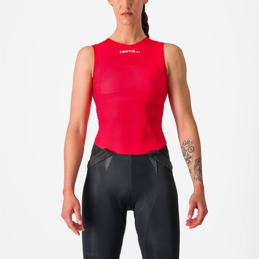 Strato Di Base Castelli PRO MESH W SLEEVELESS Donna Rosse | 26547DKCQ